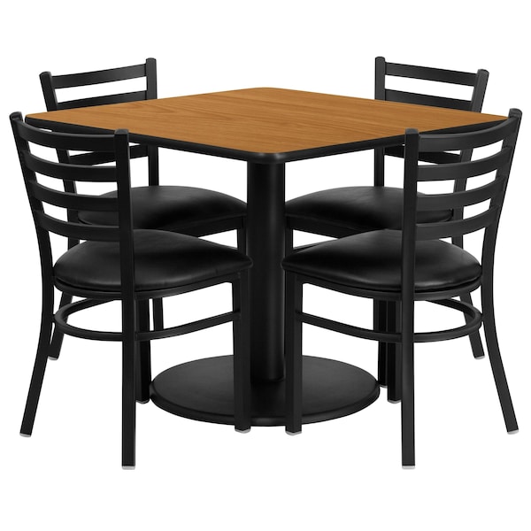 Flash Furniture Square Natural Laminate Table, 36" W, 36" L, 30" H, Laminate Top, Wood Grain - RSRB1015-GG