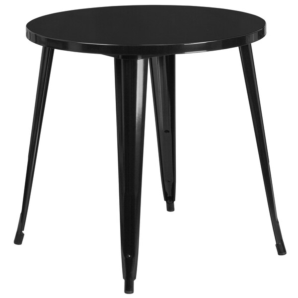 Flash Furniture Black Metal Set, 30RD - CH-51090TH-4-18VRT-BK-GG