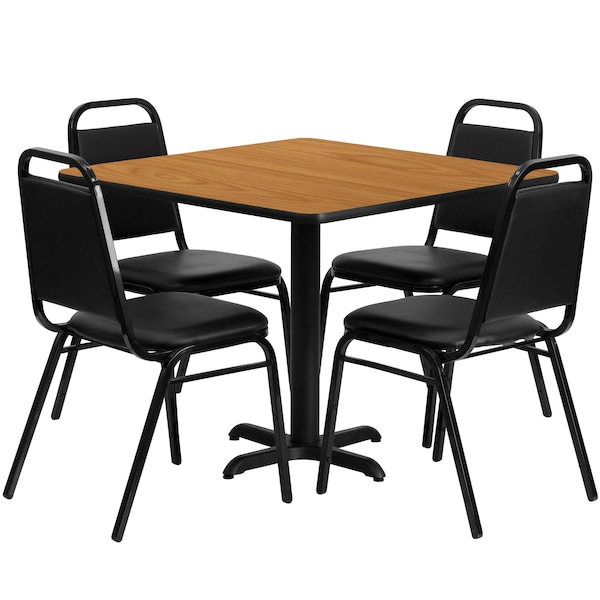 Flash Furniture Square Natural Laminate Table, 36" W, 36" L, 30" H, Laminate Top, Wood Grain - HDBF1011-GG