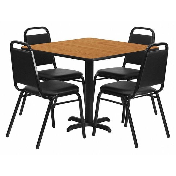 Flash Furniture Square Natural Laminate Table, 36" W, 36" L, 30" H, Laminate Top, Wood Grain - HDBF1011-GG