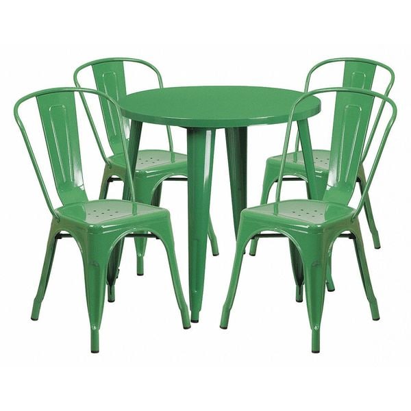 Flash Furniture Green Metal Set, 30RD - CH-51090TH-4-18CAFE-GN-GG