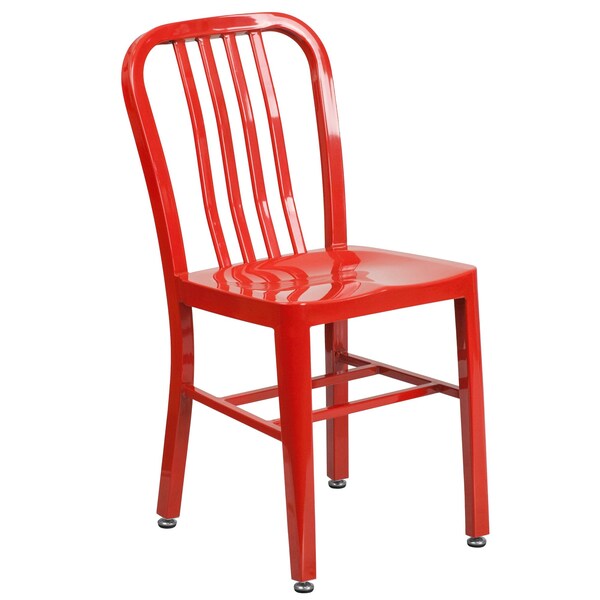 Flash Furniture Round 30" W, 30" L, 29.5" H, Metal Top, Red - CH-51090TH-4-18VRT-RED-GG