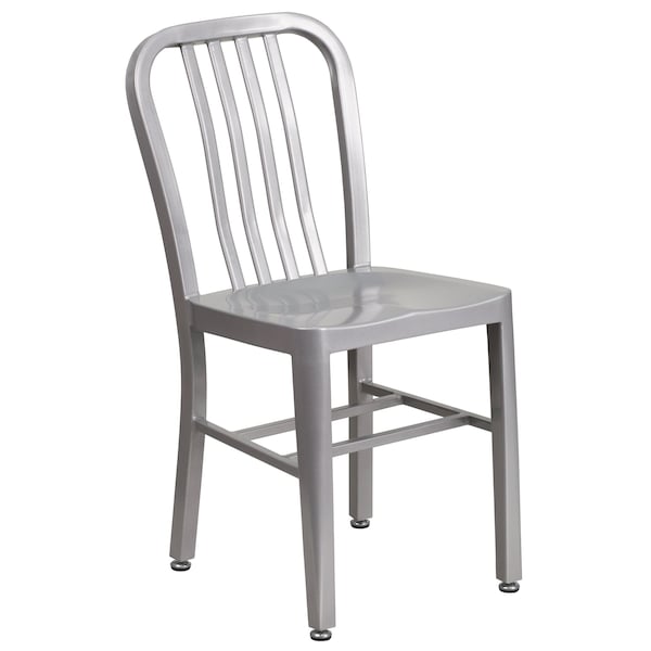 Flash Furniture Round 30" W, 30" L, 29.5" H, Metal Top, Grey - CH-51090TH-4-18VRT-SIL-GG