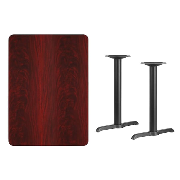 Flash Furniture Rectangle Laminate Table, 30" W, 42" L, 31.125" H, Laminate Top, Wood Grain - XU-MAHTB-3042-T0522-GG