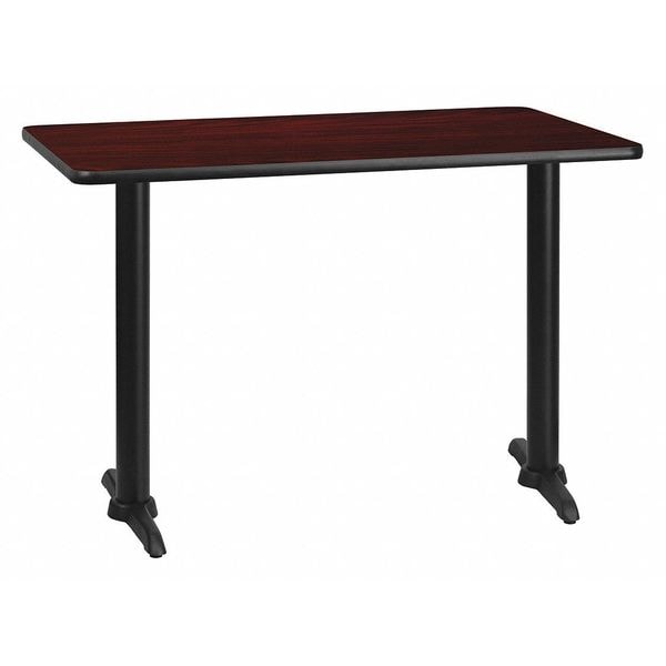 Flash Furniture Rectangle Laminate Table, 30" W, 42" L, 31.125" H, Laminate Top, Wood Grain - XU-MAHTB-3042-T0522-GG