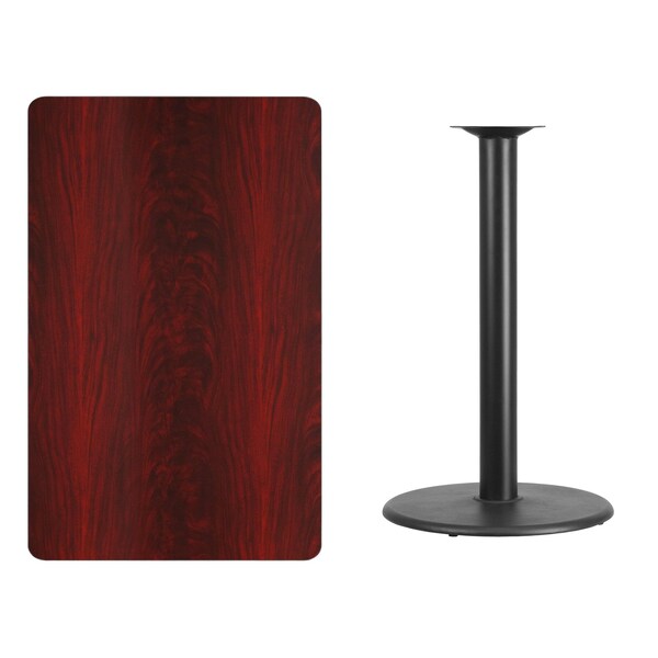 Flash Furniture Rectangle Laminate Table, 30" W, 48" L, 43.125" H, Laminate Top, Wood Grain - XU-MAHTB-3048-TR24B-GG