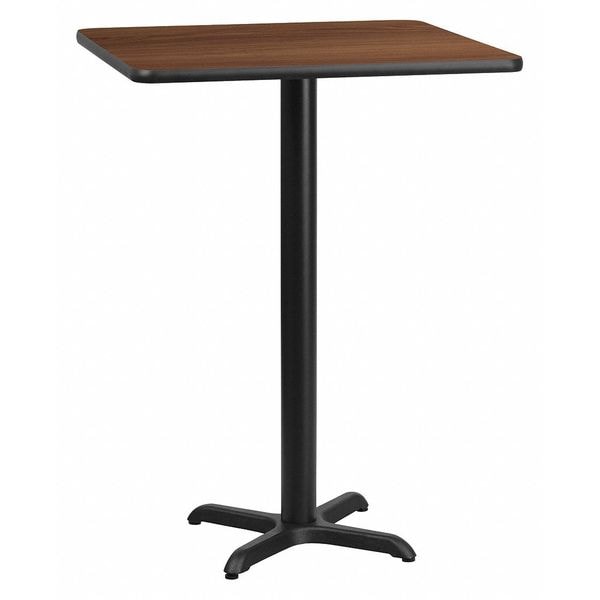 Flash Furniture Square Laminate Table, 24" W, 24" L, 43.125" H, Laminate Top, Wood Grain - XU-WALTB-2424-T2222B-GG