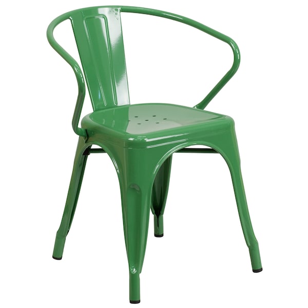 Flash Furniture Green Metal Set, 30RD - CH-51090TH-4-18ARM-GN-GG