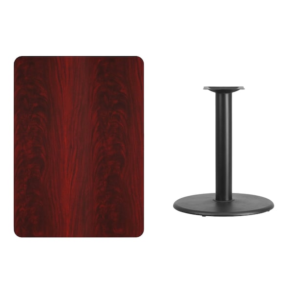 Flash Furniture Rectangle Laminate Table, 30" W, 42" L, 31.125" H, Laminate Top, Wood Grain - XU-MAHTB-3042-TR24-GG