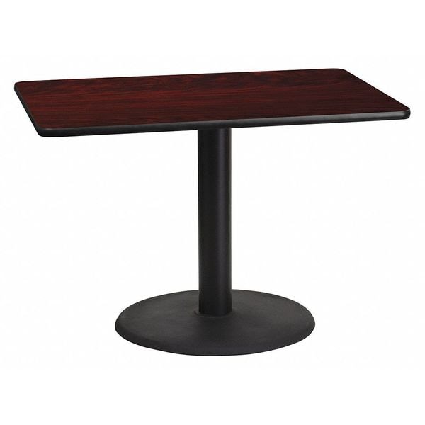 Flash Furniture Rectangle Laminate Table, 30" W, 42" L, 31.125" H, Laminate Top, Wood Grain - XU-MAHTB-3042-TR24-GG