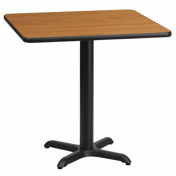 Flash Furniture Square Natural Laminate Table, 24" W, 24" L, 31.125" H, Laminate Top, Wood Grain - XU-NATTB-2424-T2222-GG
