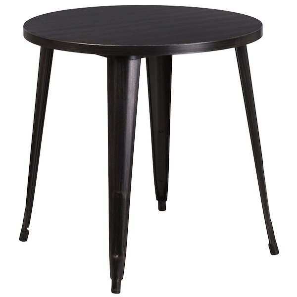 Flash Furniture Round 30" W, 30" L, 29.5" H, Metal Top, Gold - CH-51090TH-4-18VRT-BQ-GG
