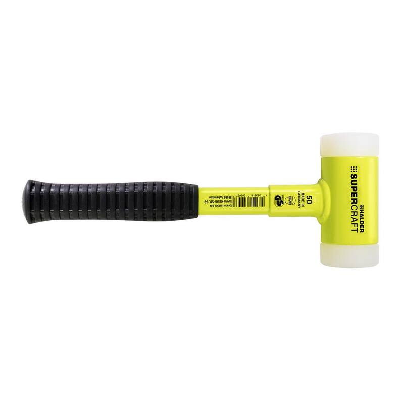 Supercraft Halder 2.5 lb. Dead-Blow Hammer with Steel Handle Rubber Grip and Replaceable Nylon Face Inserts - 3377.150
