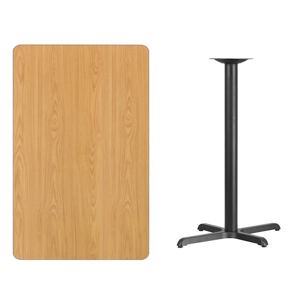 Flash Furniture Rectangle Natural Laminate Table, 30" W, 48" L, 43.125" H, Laminate Top, Wood Grain - XU-NATTB-3048-T2230B-GG