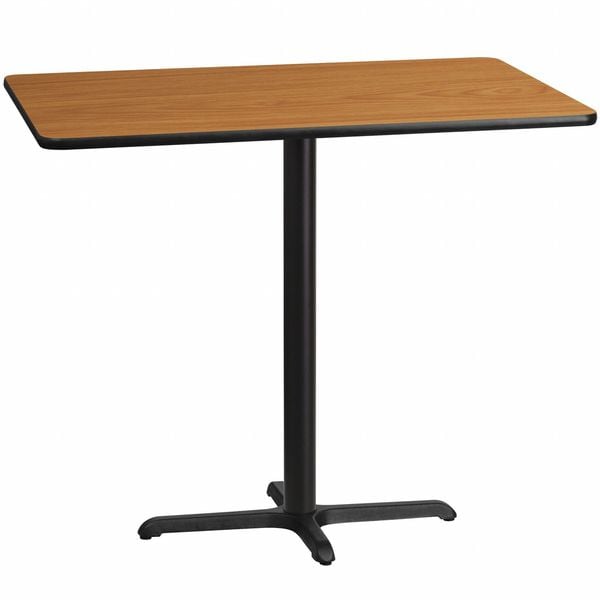 Flash Furniture Rectangle Natural Laminate Table, 30" W, 48" L, 43.125" H, Laminate Top, Wood Grain - XU-NATTB-3048-T2230B-GG