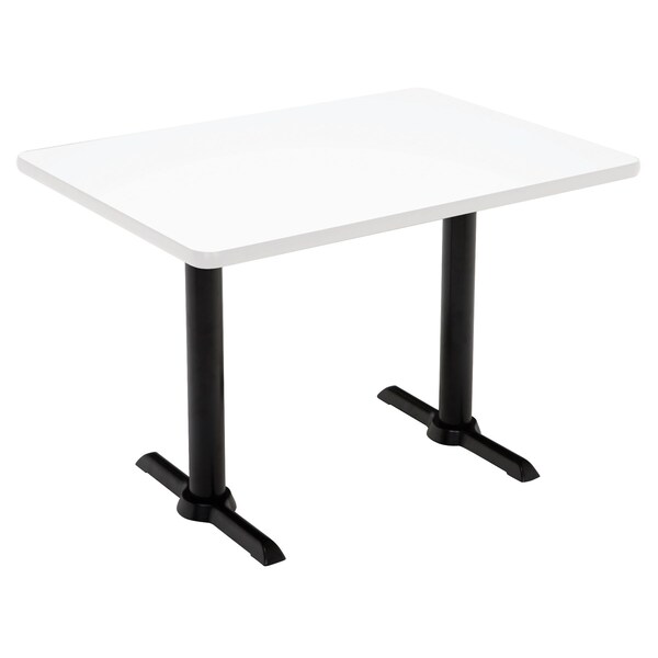 Kfi Rectangle 60 W, 30 L, 41 H, Laminate Top, Designer White - T3060-B2065-BK-D354-38