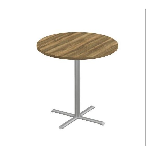 Correll Round Cafe Table, 42 in W, 42 in L, 42 in H, Particleboard Top, Colonial Hickory - SXB42R-53-98-53