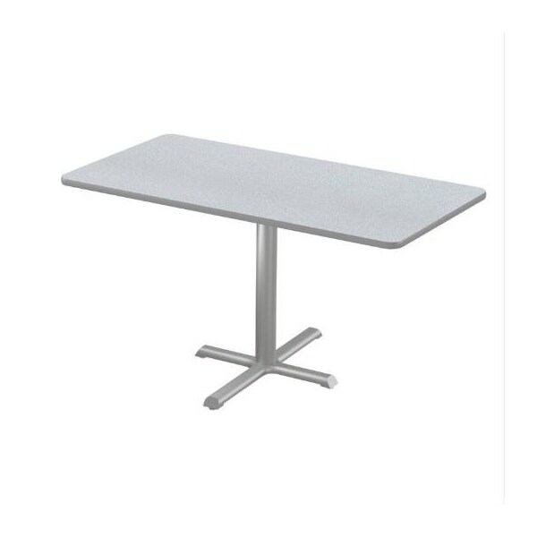 Correll Rectangle Cafe Table W/ Cross Base, 48 in W, 30 in L, 29 in H, Particleboard Top, Gray Granite - SCT3048-15-98-13