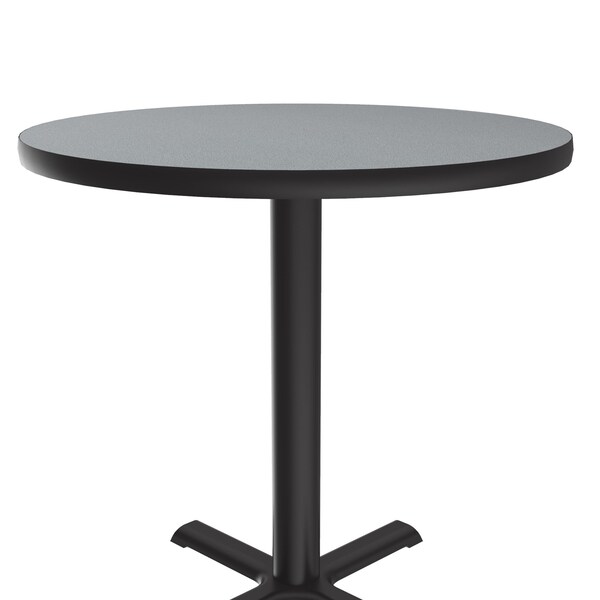 Correll Round Cafe Bistro and Breakroom Pedestal Table, 29" H, High Pressure Laminate Top, Gray Granite - BXT42R-15
