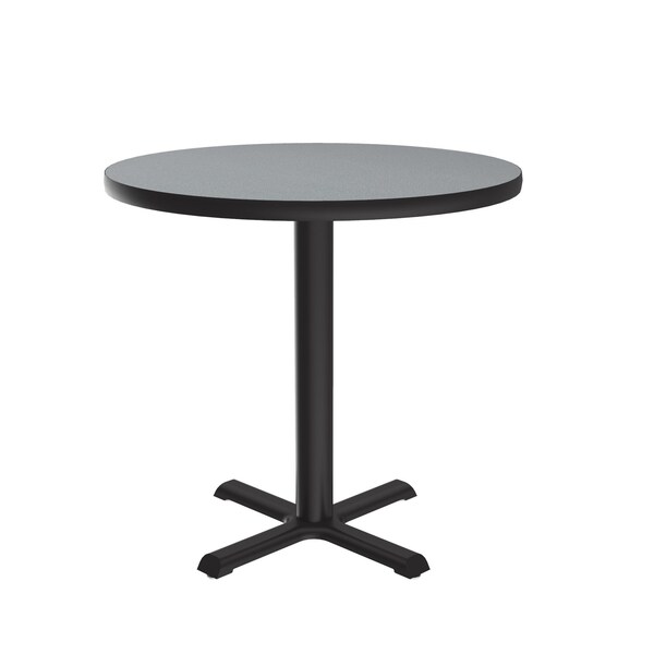 Correll Round Cafe Bistro and Breakroom Pedestal Table, 29" H, High Pressure Laminate Top, Gray Granite - BXT42R-15