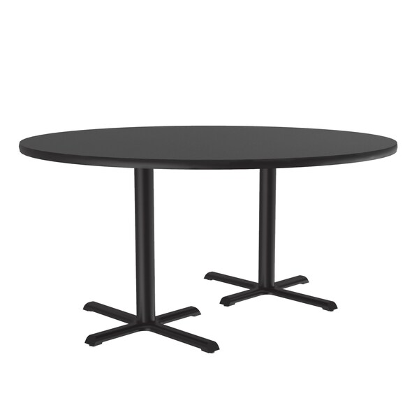 Correll Round Cafe Bistro and Breakroom Pedestal Table, 29" H, High Pressure Laminate Top, Black Granite - BCT60R-07