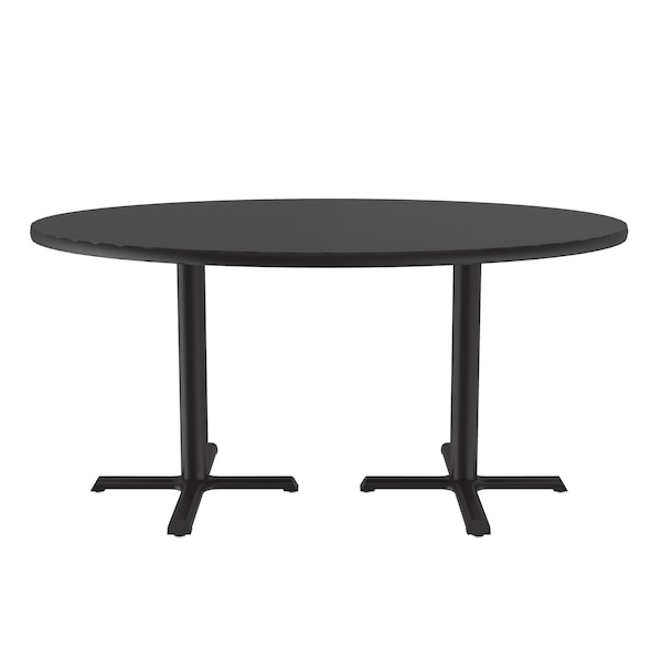 Correll Round Cafe Bistro and Breakroom Pedestal Table, 29" H, High Pressure Laminate Top, Black Granite - BCT60R-07