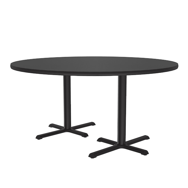 Correll Round Cafe Bistro and Breakroom Pedestal Table, 29" H, High Pressure Laminate Top, Black Granite - BCT60R-07