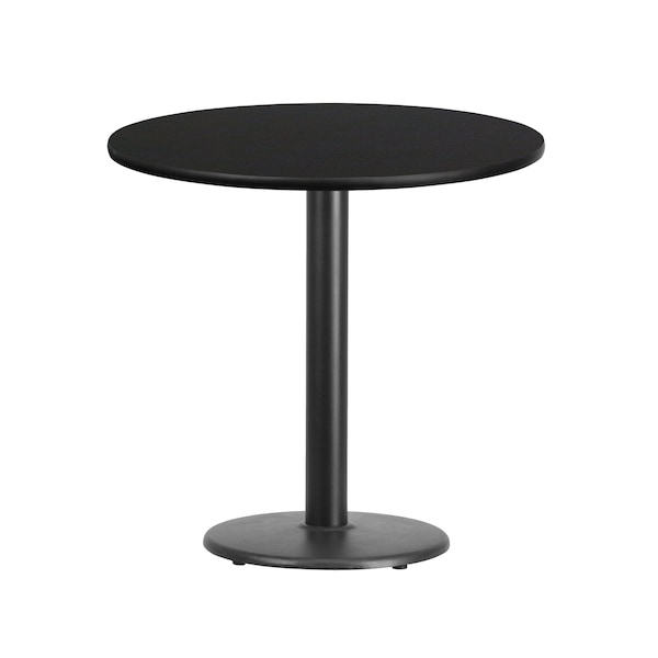 Flash Furniture Round Laminate Table Top, 30" W, 30" L, 31.125" H, Laminate Top, Wood Grain - XU-RD-30-BLKTB-TR18-GG