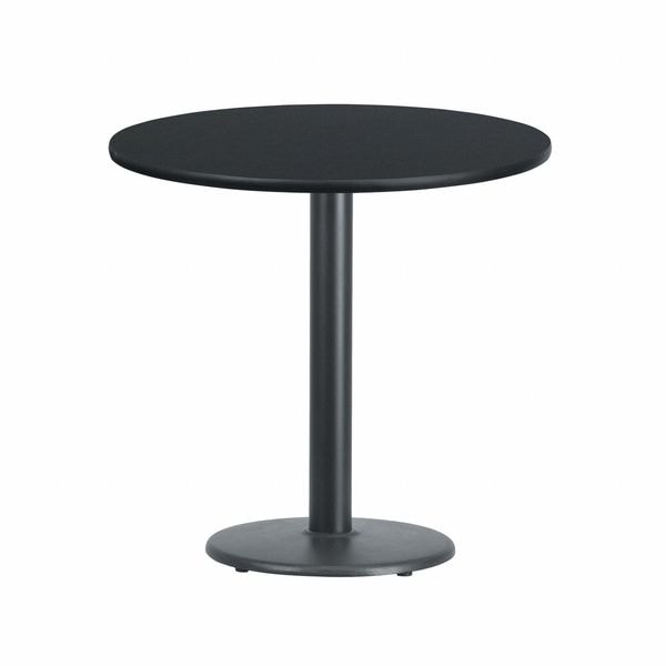 Flash Furniture Round Laminate Table Top, 30" W, 30" L, 31.125" H, Laminate Top, Wood Grain - XU-RD-30-BLKTB-TR18-GG