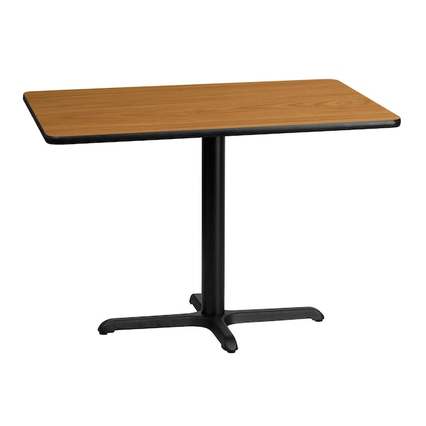 Flash Furniture Rectangle Natural Laminate Table, 30" W, 42" L, 31.125" H, Laminate Top, Wood Grain - XU-NATTB-3042-T2230-GG