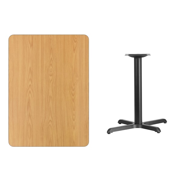 Flash Furniture Rectangle Natural Laminate Table, 30" W, 42" L, 31.125" H, Laminate Top, Wood Grain - XU-NATTB-3042-T2230-GG