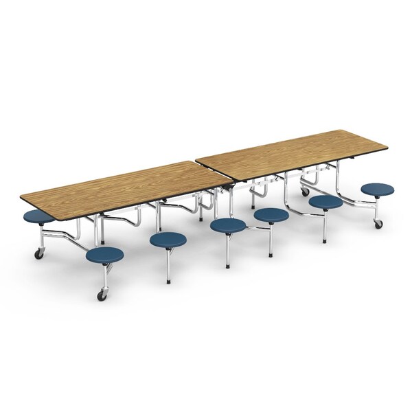 Virco 144 in. W, 59.13 in. L, 29 in. H, Particle Board Top, Medium Oak Top / Black Edge - MTS17291212