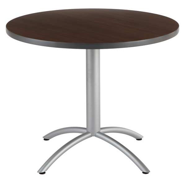 Iceberg Round CafÃ©Worksâ„¢ Table, Walnut - 36" Round x 29"H, 36" W, 29" H, Laminated Melamine Top, Walnut - 65624