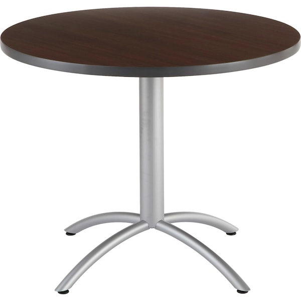 Iceberg Round CafÃ©Worksâ„¢ Table, Walnut - 36" Round x 29"H, 36" W, 29" H, Laminated Melamine Top, Walnut - 65624