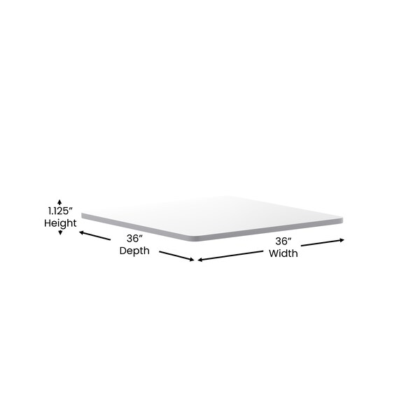 Flash Furniture Glenbrook 36in. Square Table Top w/White or Gray Reversible Laminate Top - XU-WHGY-3636-GG