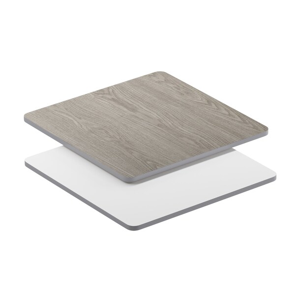 Flash Furniture Glenbrook 36in. Square Table Top w/White or Gray Reversible Laminate Top - XU-WHGY-3636-GG