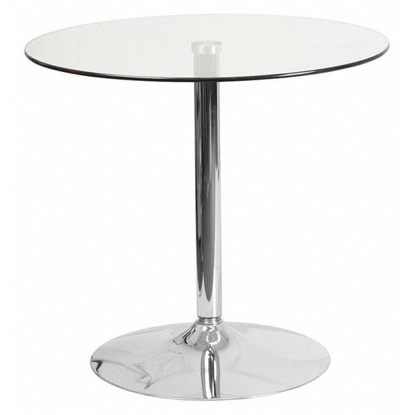 Flash Furniture Round Cafe Table, 31.5" W, 31.5" L, 29" H, Glass Top, Clear - CH-7-GG