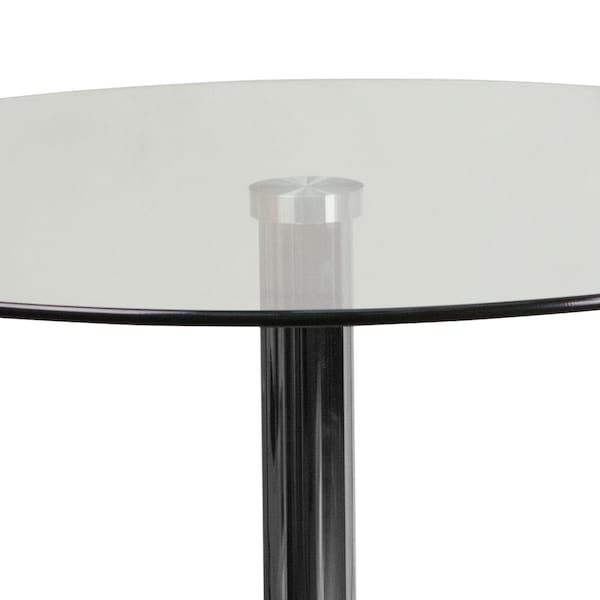 Flash Furniture Round Cafe Table, 31.5" W, 31.5" L, 29" H, Glass Top, Clear - CH-7-GG
