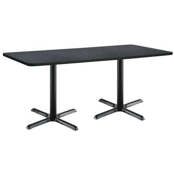 Kfi Rectangle KFI 30" x 72" Conference Table with Graphite Nebula Top, Black X-Base, 72 W, 30 L, 29 H - T3072-B2015-BK-GRN