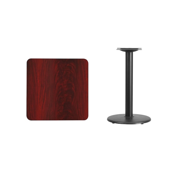 Flash Furniture Square Laminate Table, 24" W, 24" L, 31.125" H, Laminate Top, Wood Grain - XU-MAHTB-2424-TR18-GG