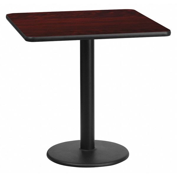 Flash Furniture Square Laminate Table, 24" W, 24" L, 31.125" H, Laminate Top, Wood Grain - XU-MAHTB-2424-TR18-GG