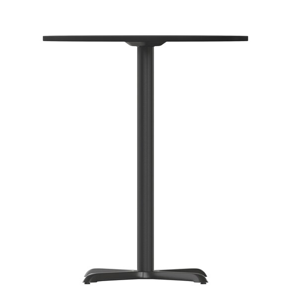 Flash Furniture Round Laminate Table Top, 30" W, 30" L, 43.125" H, Laminate Top, Wood Grain - XU-RD-30-BLKTB-T2222B-GG