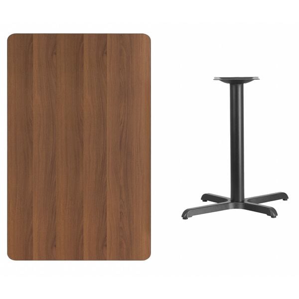 Flash Furniture Rectangle Walnut Table, Rectangle w/X-Base, 30"x48", 30" W, 48" L, 31.125" H, Laminate Top - XU-WALTB-3048-T2230-GG