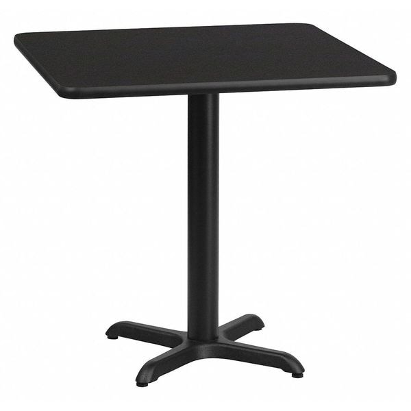 Flash Furniture Square Laminate Table Top, 24" W, 24" L, 31.125" H, Laminate Top, Wood Grain - XU-BLKTB-2424-T2222-GG