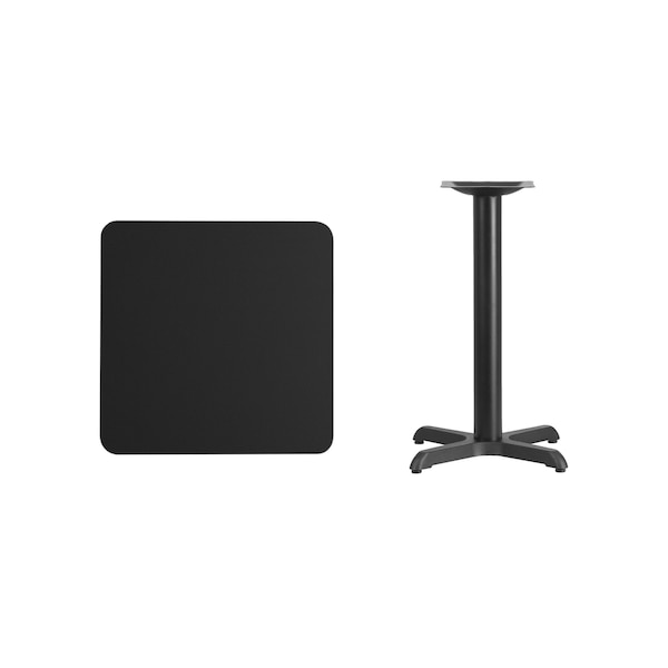 Flash Furniture Square Laminate Table Top, 24" W, 24" L, 31.125" H, Laminate Top, Wood Grain - XU-BLKTB-2424-T2222-GG