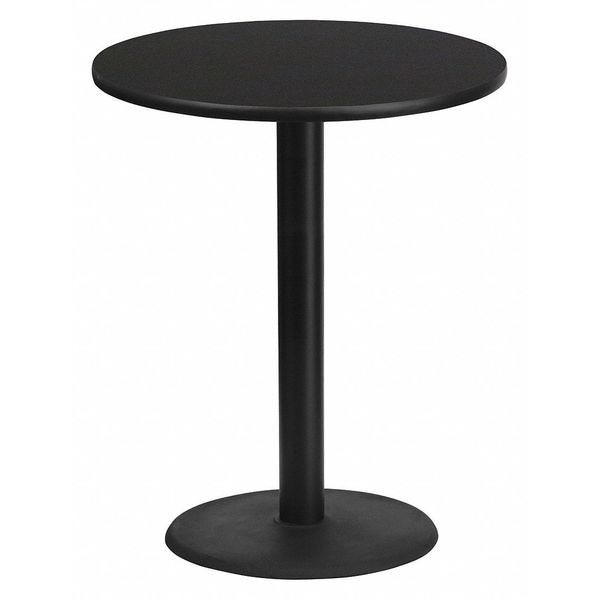 Flash Furniture Round Laminate Table Top, 36" W, 36" L, 43.125" H, Laminate Top, Wood Grain - XU-RD-36-BLKTB-TR24B-GG
