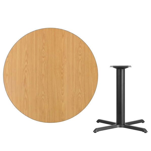 Flash Furniture Round Natural Laminate Table, 42" W, 42" L, 31.125" H, Laminate Top, Wood Grain - XU-RD-42-NATTB-T3333-GG