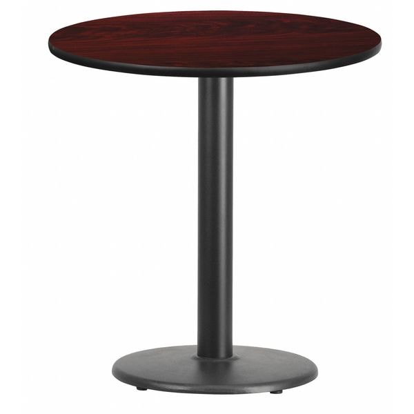 Flash Furniture Round Mahogany Laminate Table w/Rnd Base, 24", 24" W, 24" L, 31.125" H, Laminate Top, Wood Grain - XU-RD-24-MAHTB-TR18-GG