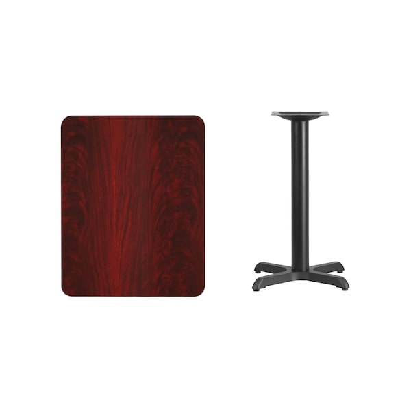 Flash Furniture Rectangle Laminate Table, 24" W, 30" L, 31.125" H, Laminate Top, Wood Grain - XU-MAHTB-2430-T2222-GG