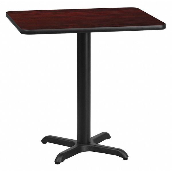 Flash Furniture Rectangle Laminate Table, 24" W, 30" L, 31.125" H, Laminate Top, Wood Grain - XU-MAHTB-2430-T2222-GG